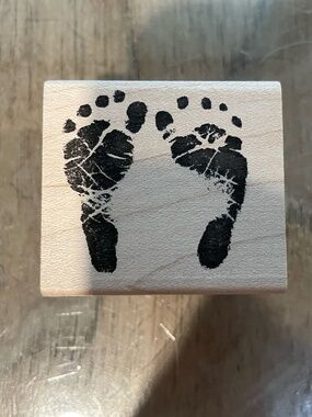 New Baby Feet Rubber Stamp